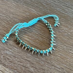 BCBGeneration Turquoise and Gold Spike Bracelet